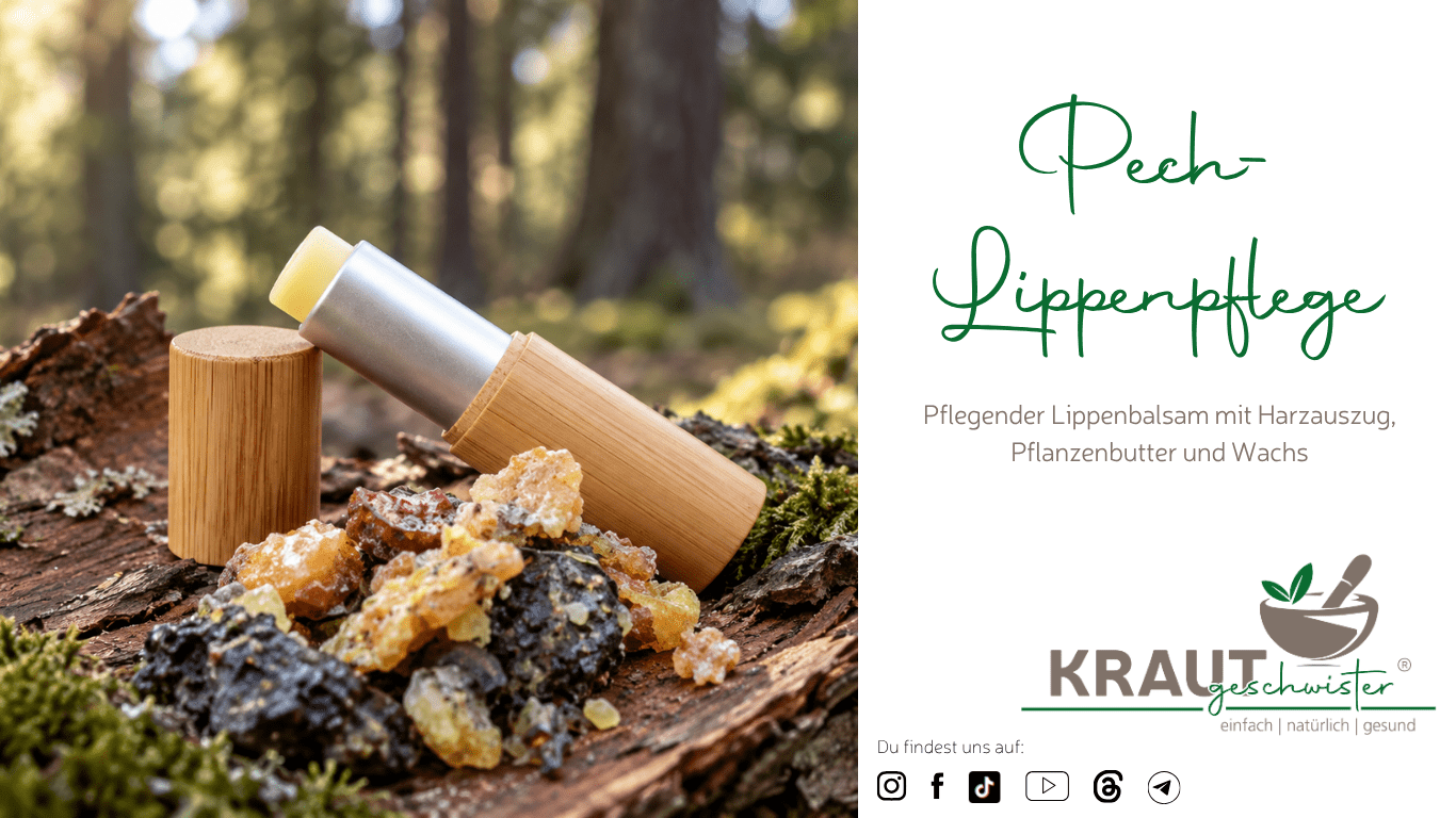 Mehr über den Artikel erfahren Pech-Lippenpflege mit Harz selber machen