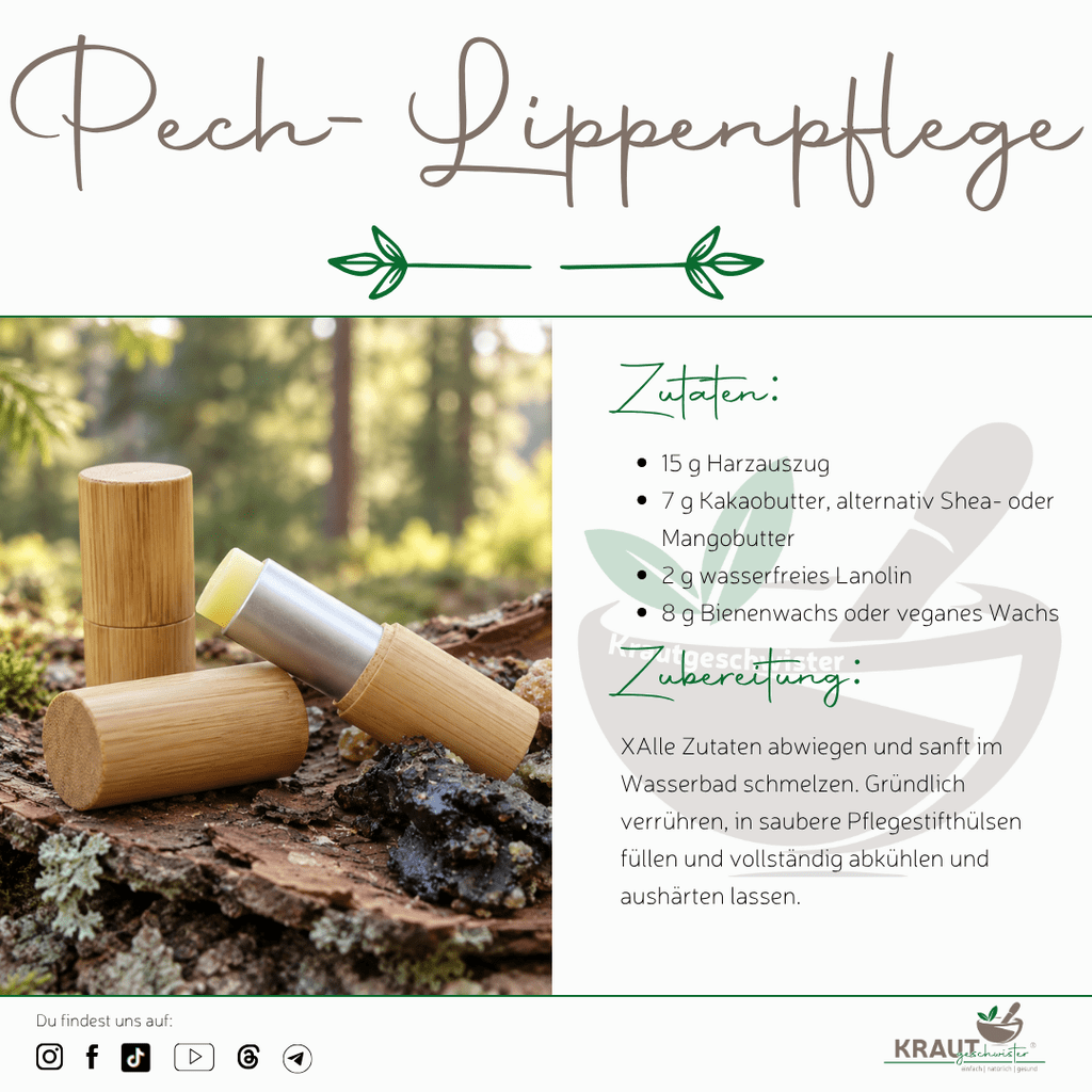 Pech-Lippenpflege mit Harz selber machen