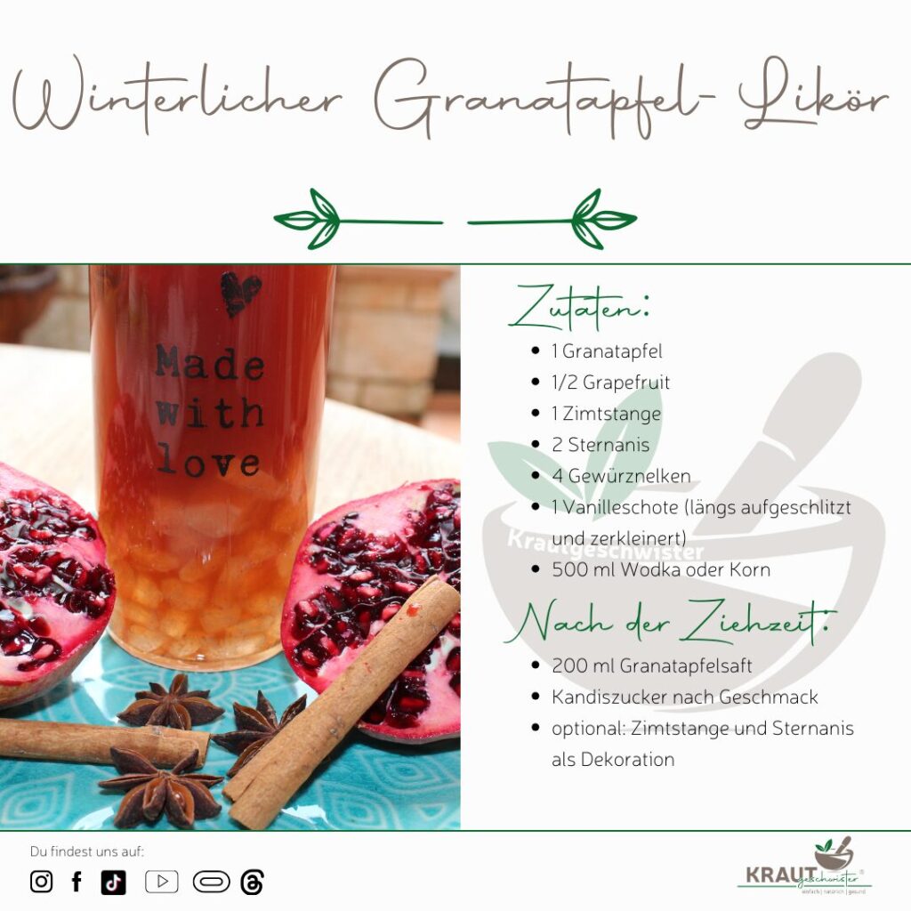 Winterlicher Granatapfel-Likör