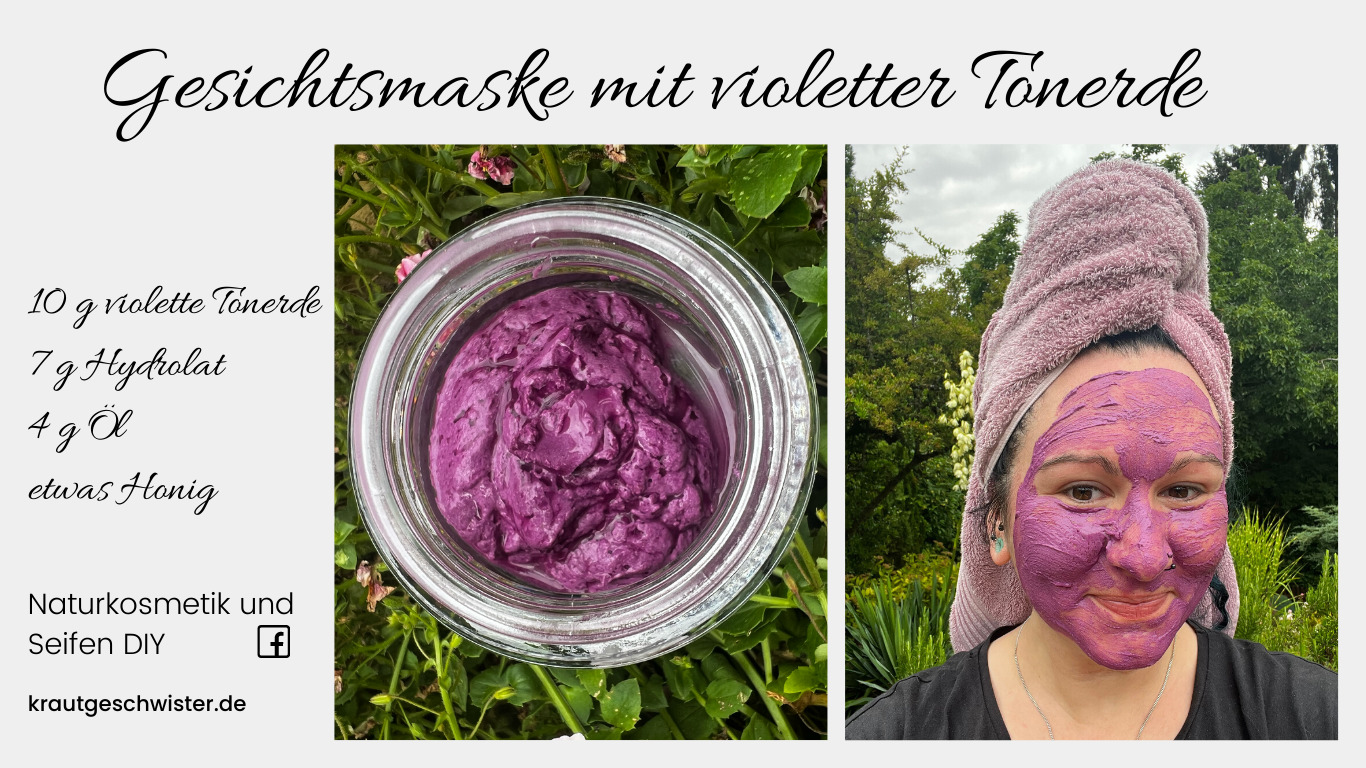 Gesichtsmaske mit violetter Tonerde