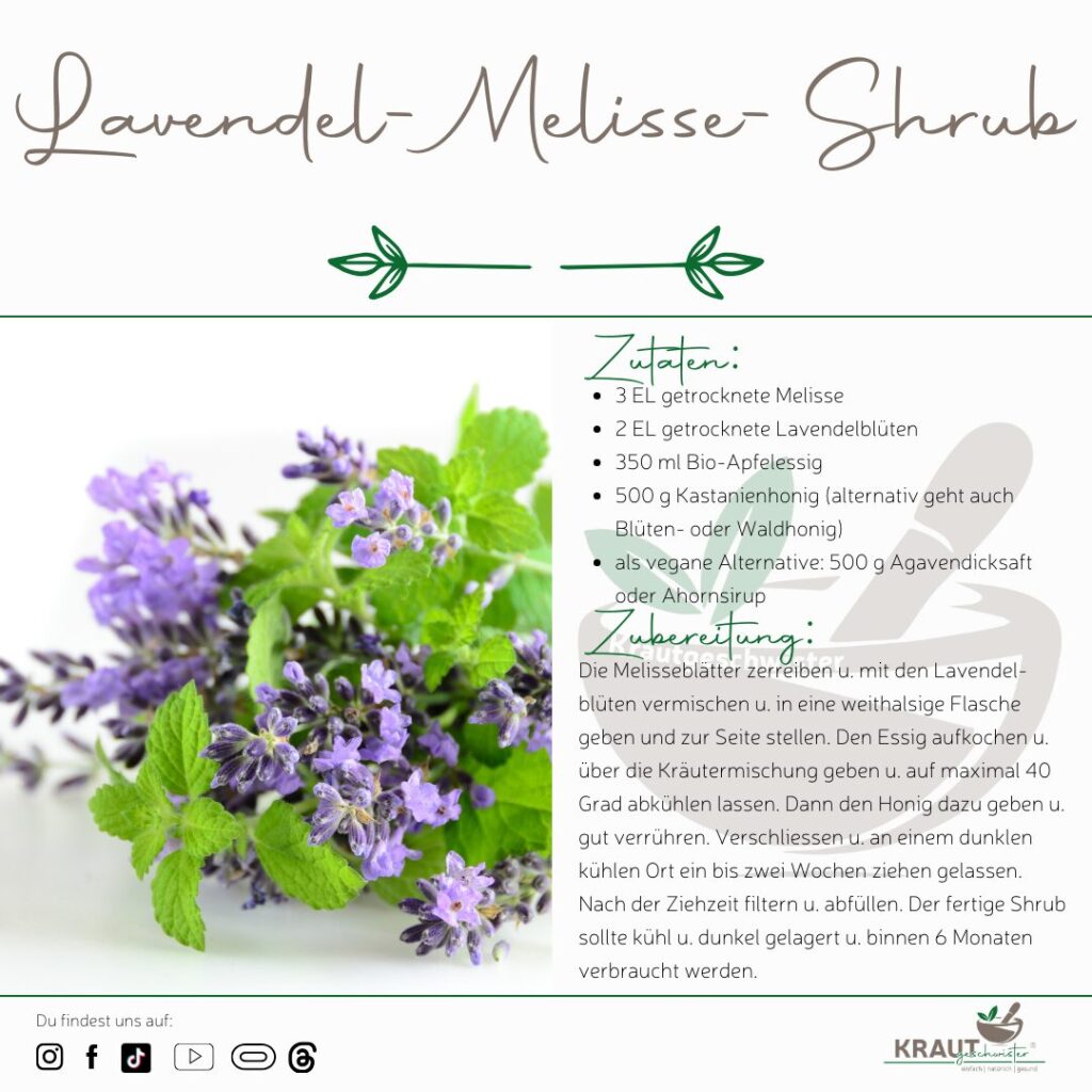 Lavendel-Melisse-Shrub mit Honig