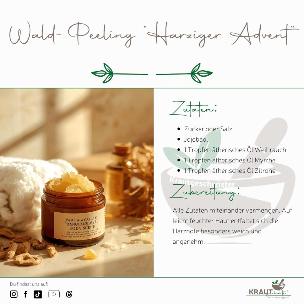 Weihnachtliche Wald-Peelings – Pflanzenkraft, Winterluft und Hautpflege aus der Natur