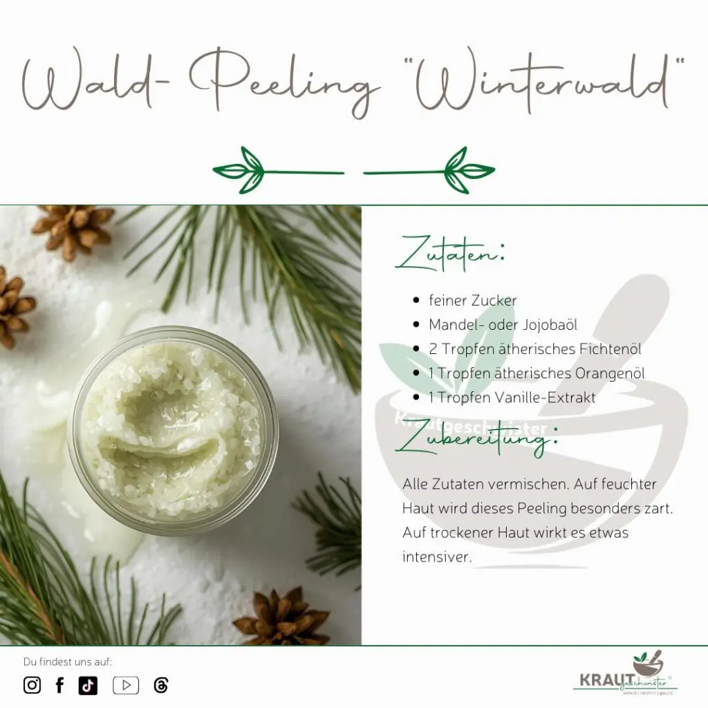 Weihnachtliche Wald-Peelings – Pflanzenkraft, Winterluft und Hautpflege aus der Natur