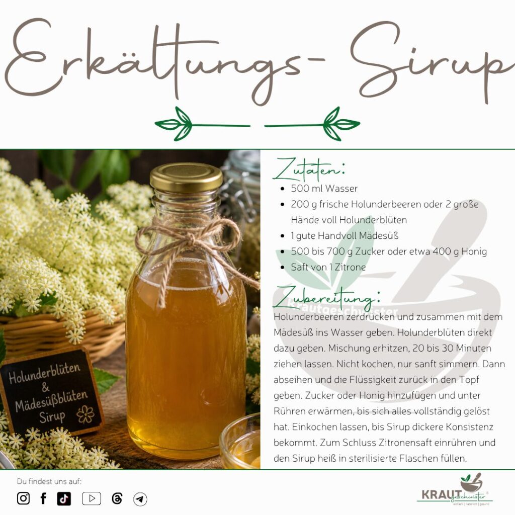 Erk&auml;ltungs-Sirup aus Holunder und M&auml;des&uuml;&szlig;
