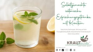 Selbstgemachte isotonische Erfrischungsgetränke mit Kräutern