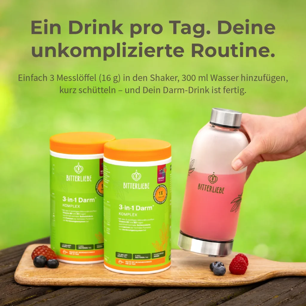 Bitterliebe 3-in-1 Darm Komplex: Was steckt wirklich in dem t&auml;glichen Darmdrink?