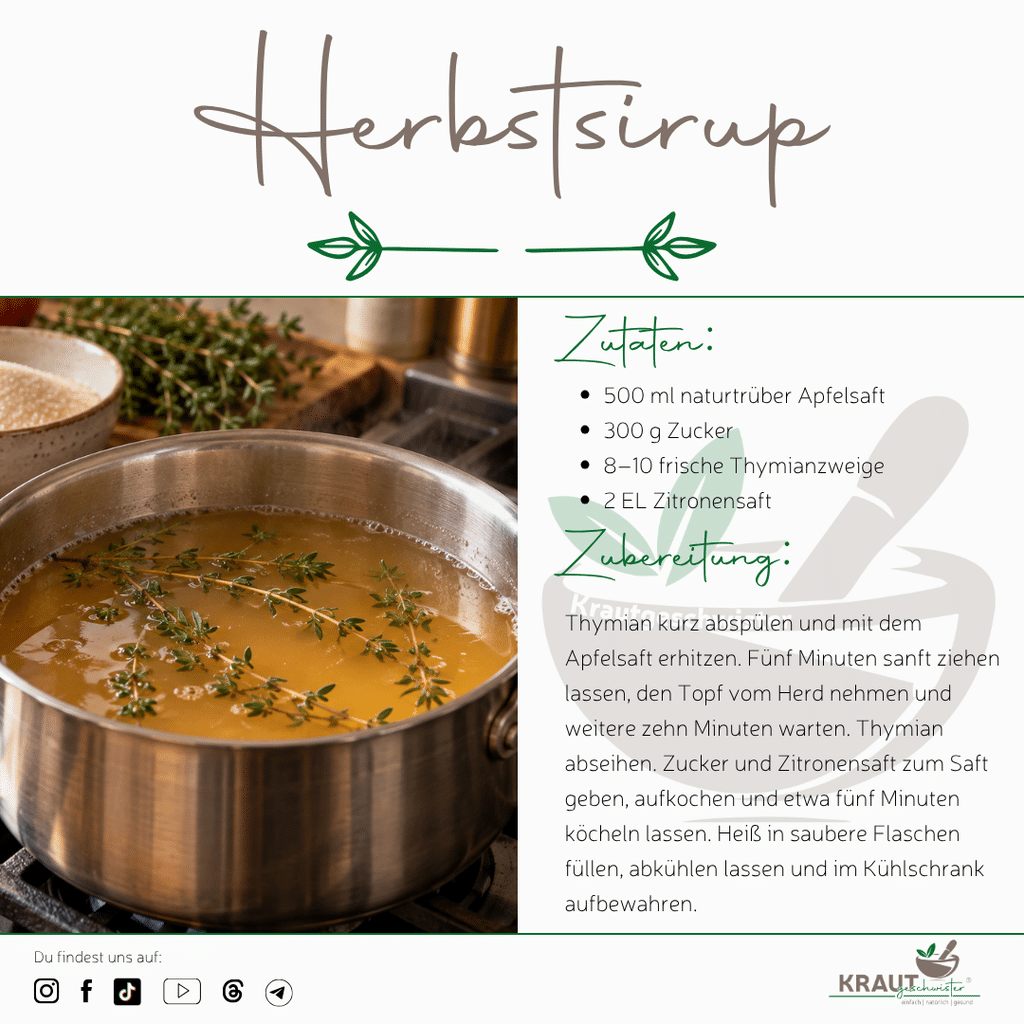 W&uuml;rziger Herbstsirup aus Apfel und Thymian