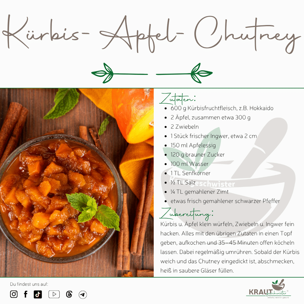 K&uuml;rbis-Apfel-Chutney selber machen